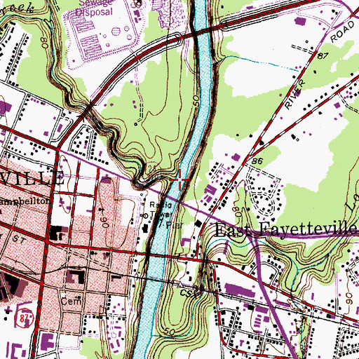 Topographic Map of Cross Creek, NC