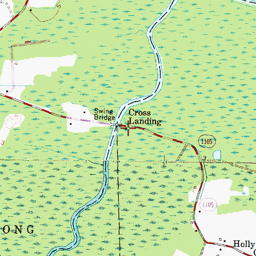 Topographic Map of Cross Landing, NC