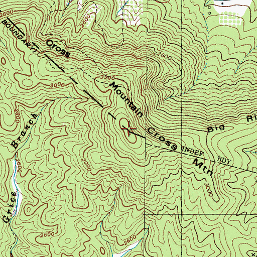 Topographic Map of Cross Mountain, NC