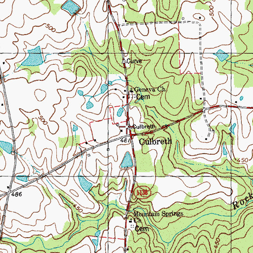 Topographic Map of Culbreth, NC