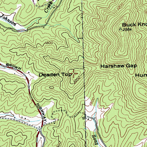Topographic Map of Deaden Top, NC