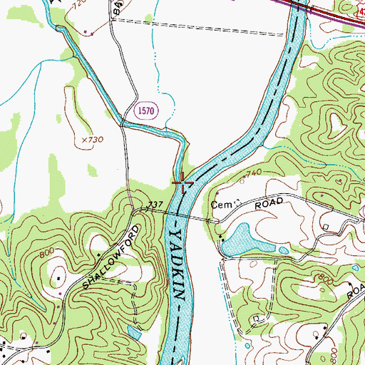 Topographic Map of Deep Creek, NC