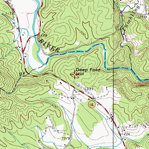 Topographic Map of Deep Ford Hill, NC