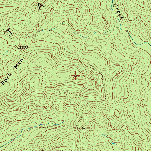 Topographic Map of Devils Fork Mountain, NC