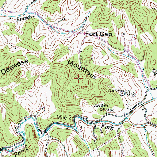 Topographic Map of Deweese Mountain, NC
