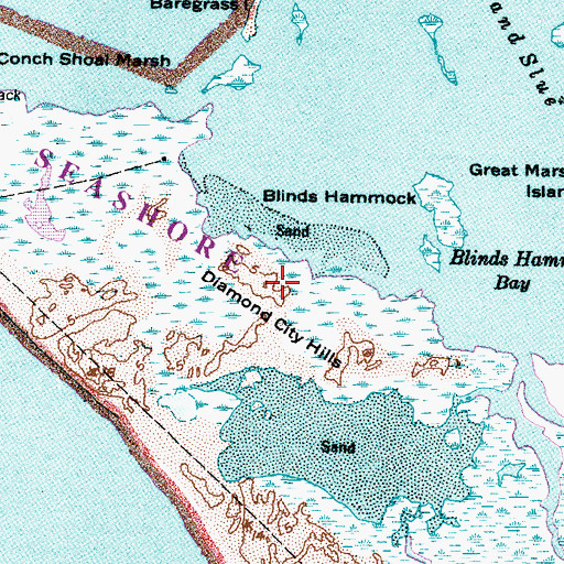 Topographic Map of Diamond City Hills, NC