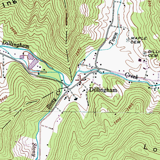 Topographic Map of Dillingham, NC