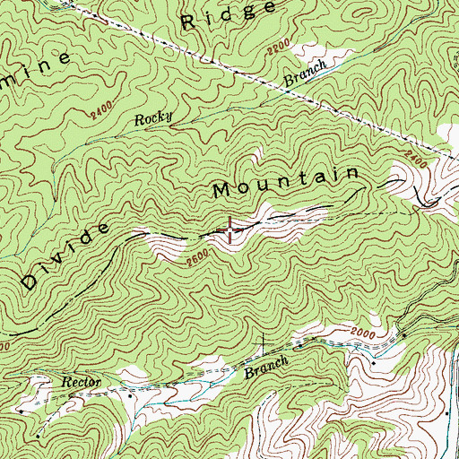 Topographic Map of Divide Mountain, NC