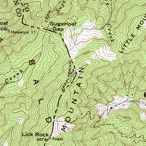 Topographic Map of Divide Mountain, NC