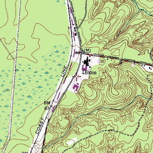 Topographic Map of Dixon, NC