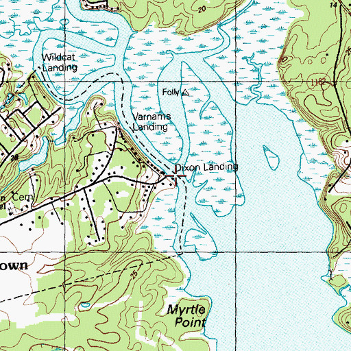 Topographic Map of Dixon Landing, NC