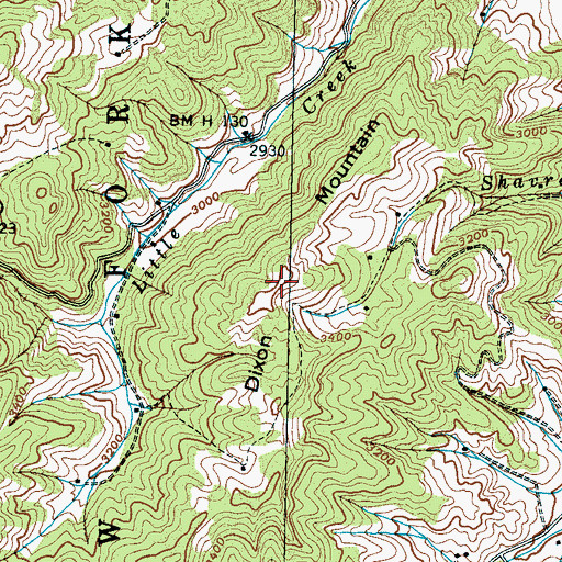 Topographic Map of Dixon Mountain, NC