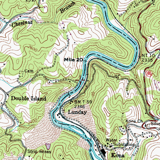 Topographic Map of Dobag Creek, NC