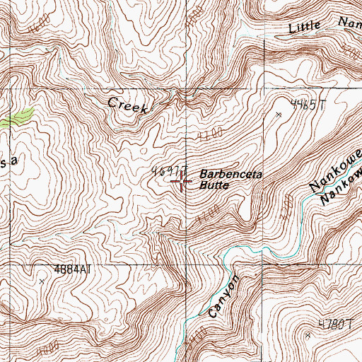 Topographic Map of Barbenceta Butte, AZ