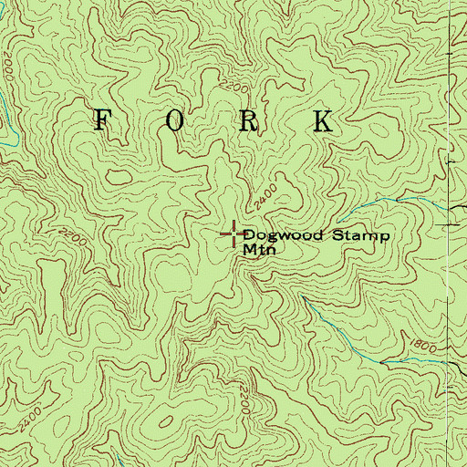 Topographic Map of Dogwood Stamp Mountain, NC