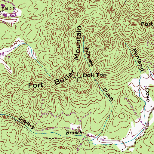 Topographic Map of Doll Top, NC