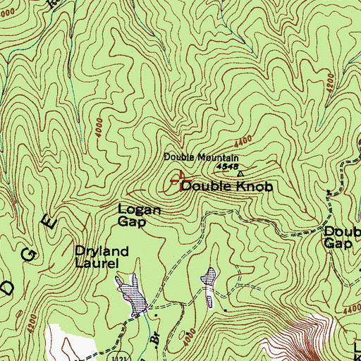 Topographic Map of Double Knob, NC