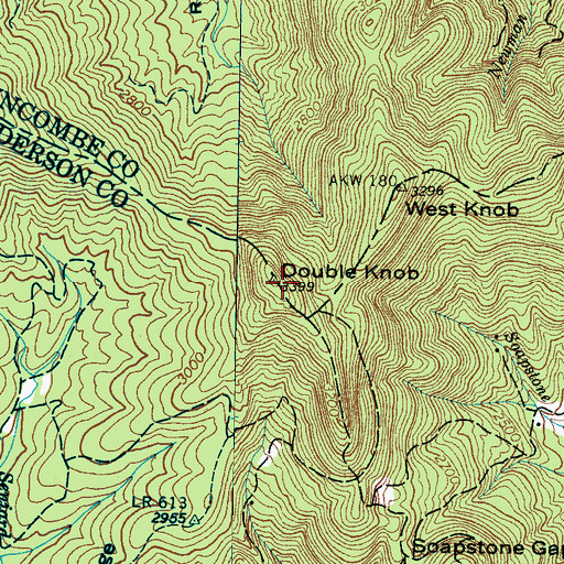 Topographic Map of Double Knob, NC