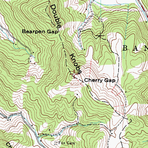 Topographic Map of Double Knobs, NC