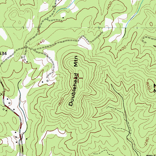 Topographic Map of Doublehead Mountain, NC