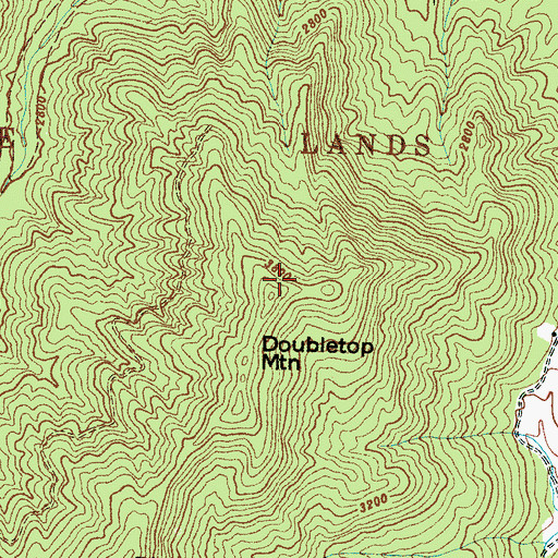 Topographic Map of Doubletop Mountain, NC