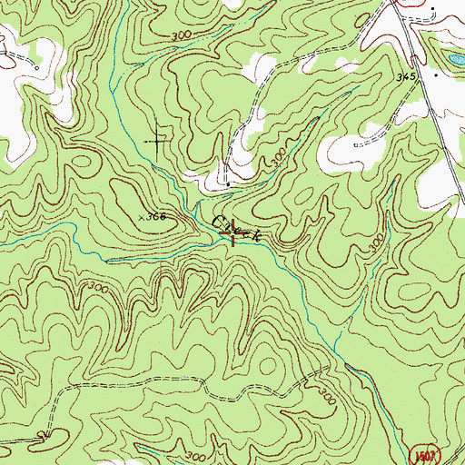 Topographic Map of Dowtins Creek, NC
