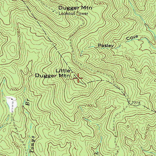 Topographic Map of Dugger Mountain, NC
