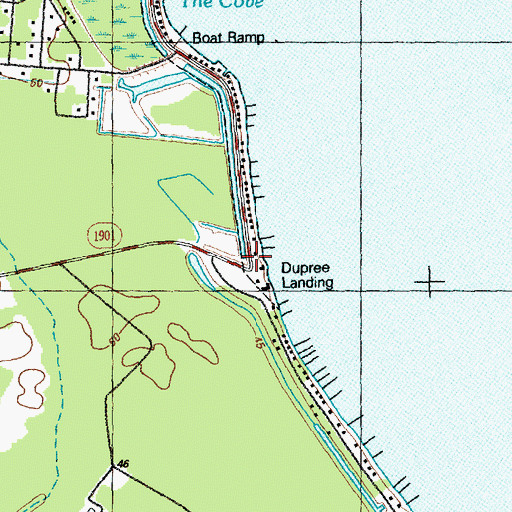 Topographic Map of Dupree Landing, NC