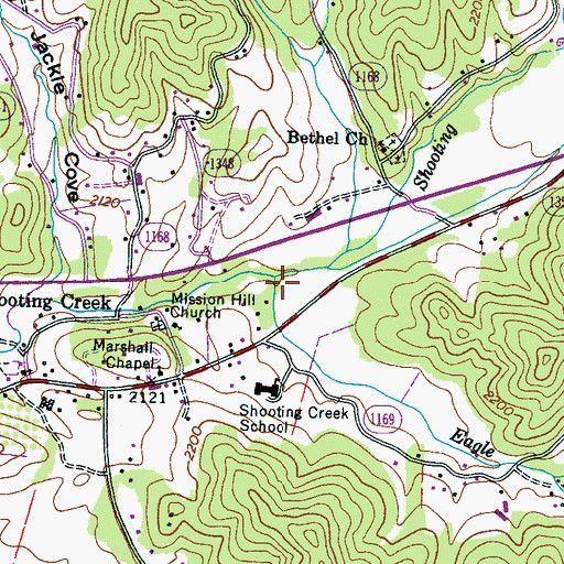 Topographic Map of Eagle Fork Creek, NC