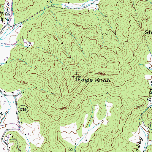 Topographic Map of Eagle Knob, NC