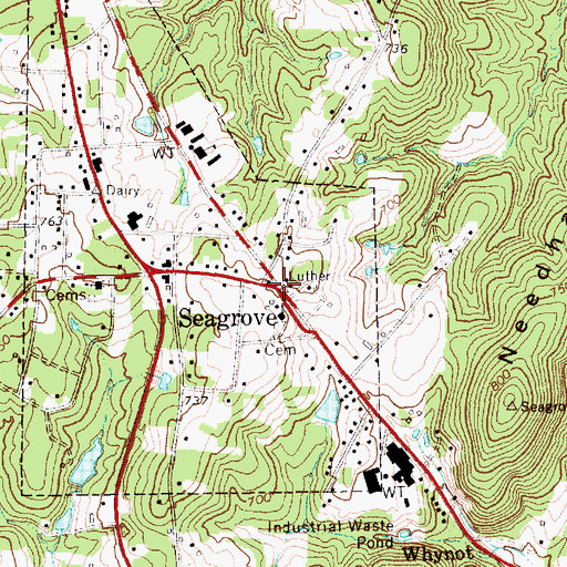 Topographic Map of Seagrove, NC