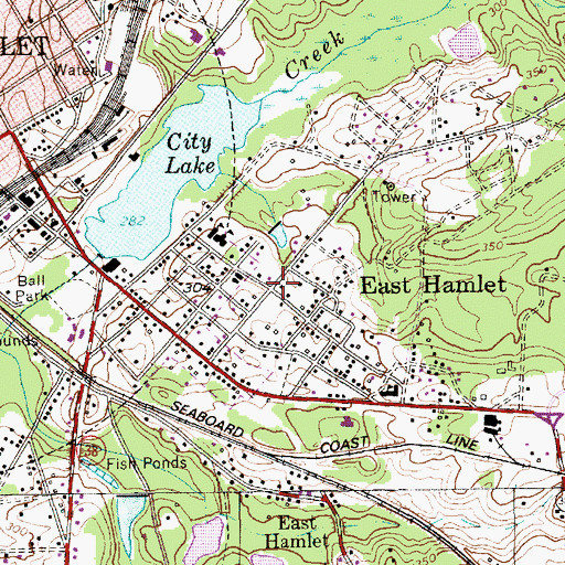 Topographic Map of East Hamlet, NC