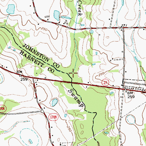 Topographic Map of East Mingo Creek, NC