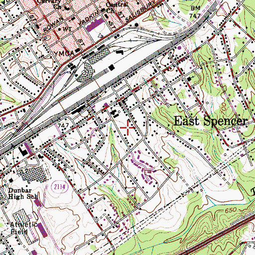 Topographic Map of East Spencer, NC