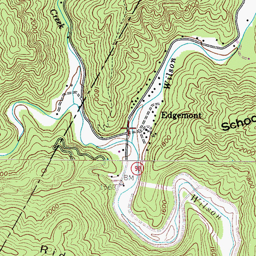Topographic Map of Edgemont, NC