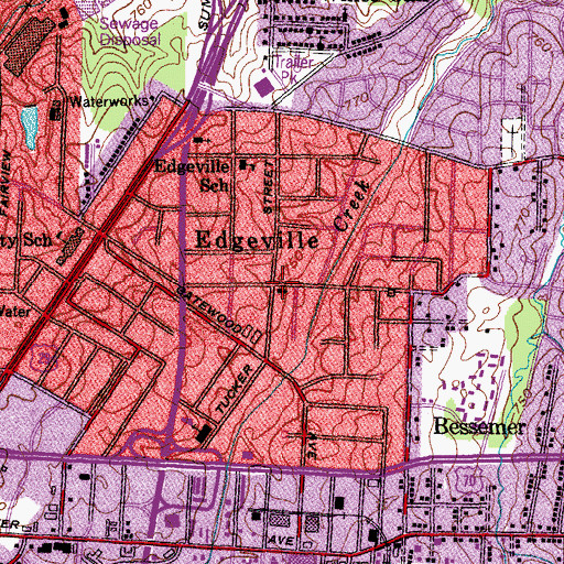 Topographic Map of Edgeville, NC