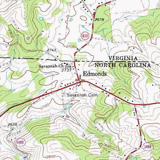 Topographic Map of Edmonds, NC