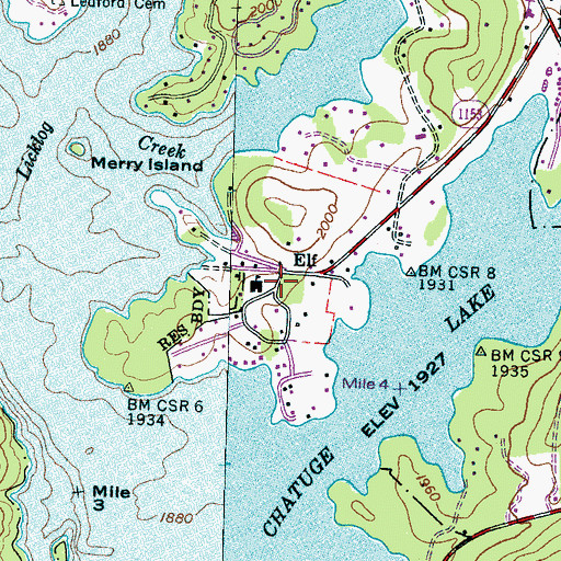 Topographic Map of Elf, NC