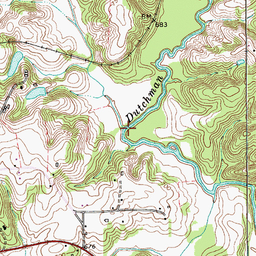 Topographic Map of Elisha Creek, NC