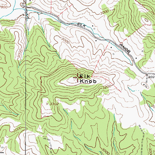 Topographic Map of Elk Knob, NC