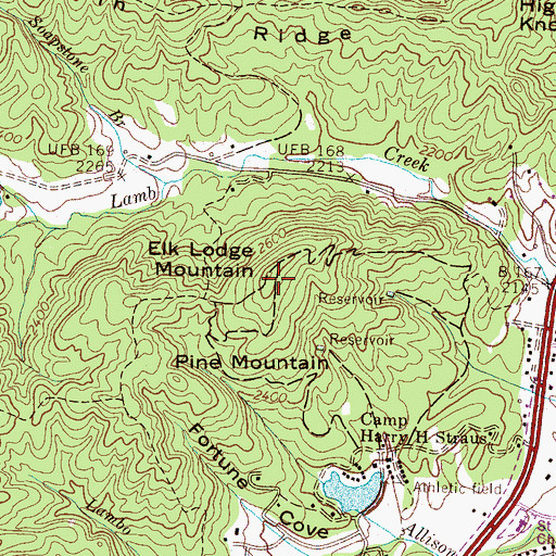 Topographic Map of Elk Lodge Mountain, NC