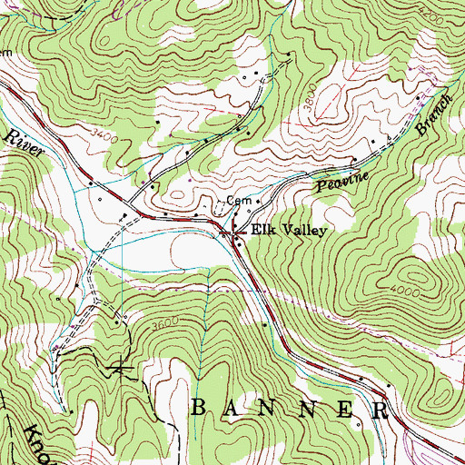 Topographic Map of Elk Valley, NC
