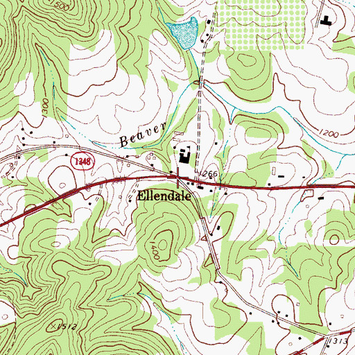 Topographic Map of Ellendale, NC