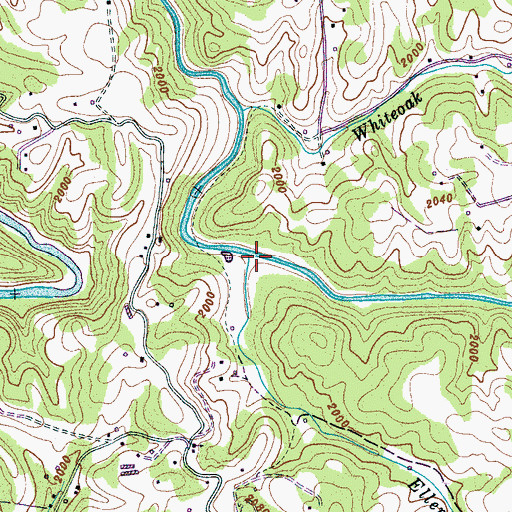 Topographic Map of Eller Branch, NC