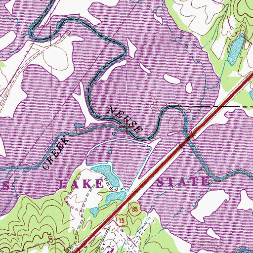 Topographic Map of Ellerbe Creek, NC
