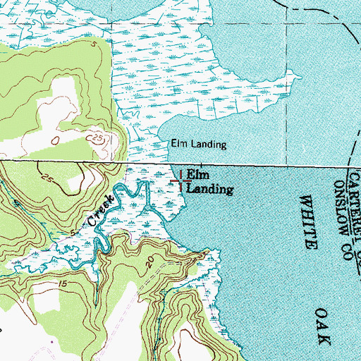 Topographic Map of Elm Landing (historical), NC