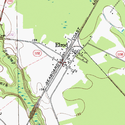 Topographic Map of Elrod, NC