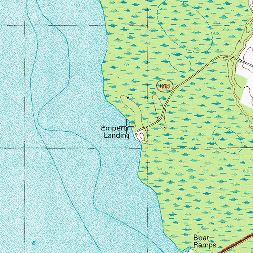 Topographic Map of Emperor Landing, NC