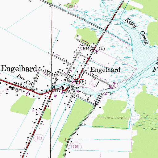 Topographic Map of Engelhard, NC