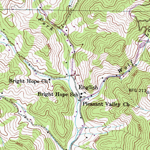 Topographic Map of English, NC